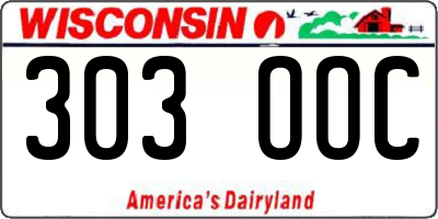 WI license plate 303OOC