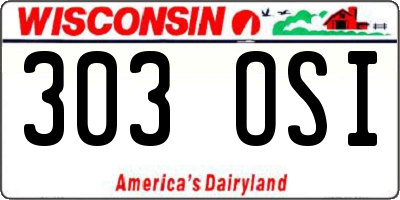 WI license plate 303OSI
