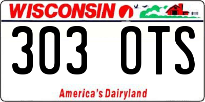 WI license plate 303OTS