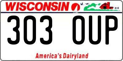 WI license plate 303OUP