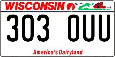 WI license plate 303OUU