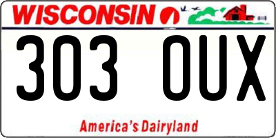 WI license plate 303OUX