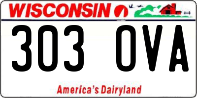 WI license plate 303OVA