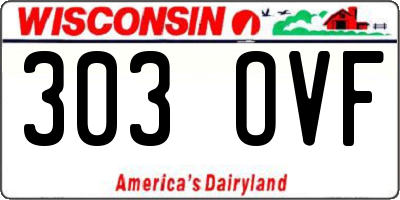 WI license plate 303OVF