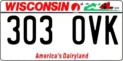 WI license plate 303OVK