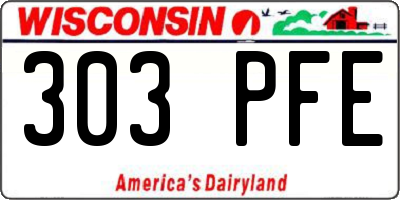 WI license plate 303PFE