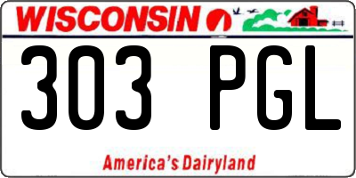 WI license plate 303PGL