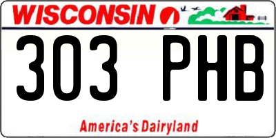 WI license plate 303PHB