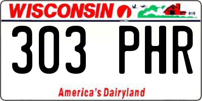 WI license plate 303PHR