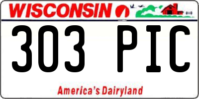 WI license plate 303PIC