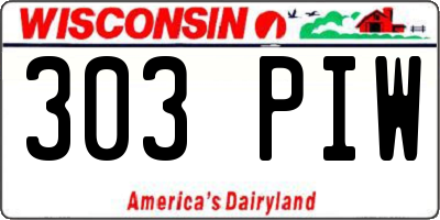 WI license plate 303PIW