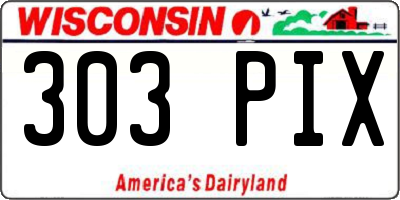 WI license plate 303PIX