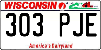 WI license plate 303PJE