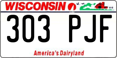 WI license plate 303PJF