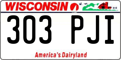 WI license plate 303PJI
