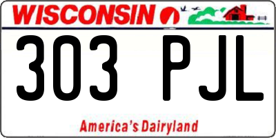 WI license plate 303PJL