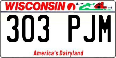 WI license plate 303PJM