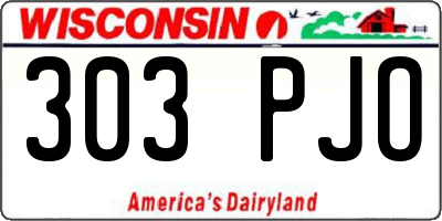 WI license plate 303PJO