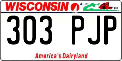 WI license plate 303PJP