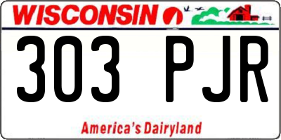 WI license plate 303PJR