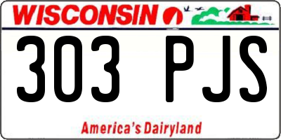 WI license plate 303PJS