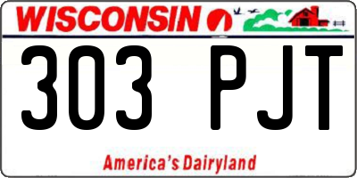 WI license plate 303PJT