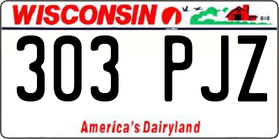 WI license plate 303PJZ