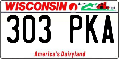 WI license plate 303PKA
