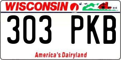 WI license plate 303PKB