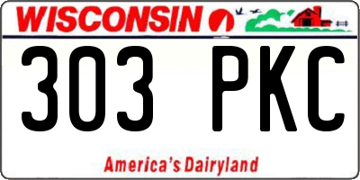 WI license plate 303PKC