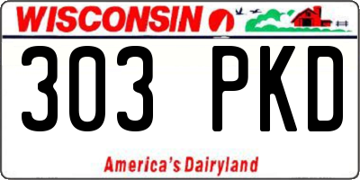 WI license plate 303PKD