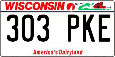 WI license plate 303PKE