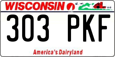 WI license plate 303PKF