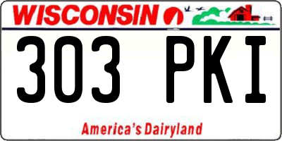 WI license plate 303PKI