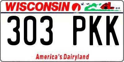 WI license plate 303PKK