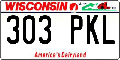 WI license plate 303PKL