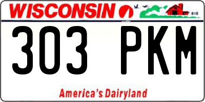 WI license plate 303PKM