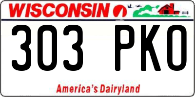 WI license plate 303PKO