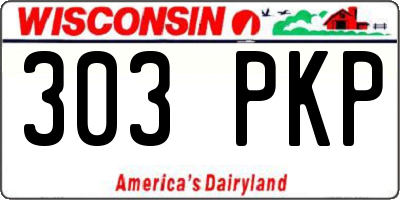 WI license plate 303PKP
