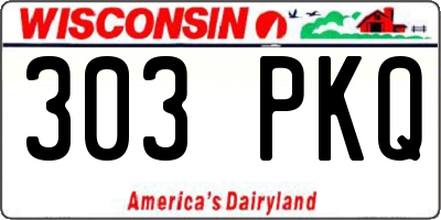 WI license plate 303PKQ