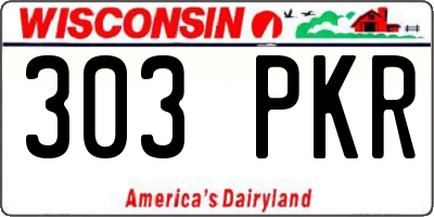 WI license plate 303PKR