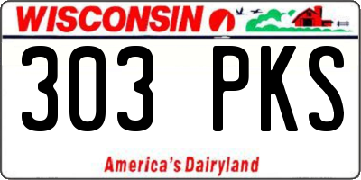 WI license plate 303PKS