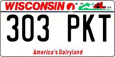 WI license plate 303PKT