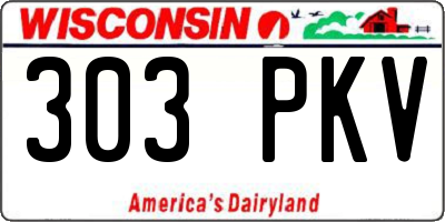 WI license plate 303PKV