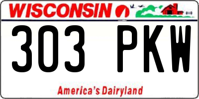 WI license plate 303PKW