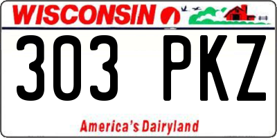 WI license plate 303PKZ