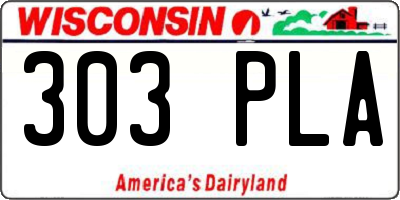 WI license plate 303PLA