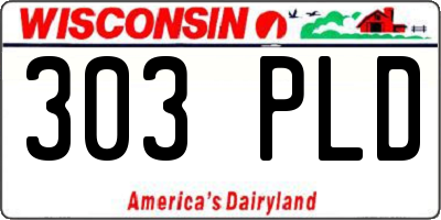 WI license plate 303PLD