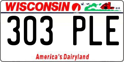 WI license plate 303PLE