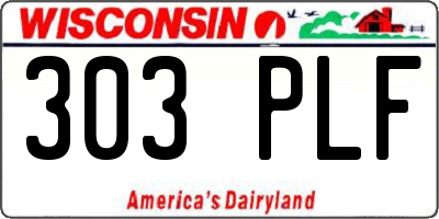 WI license plate 303PLF